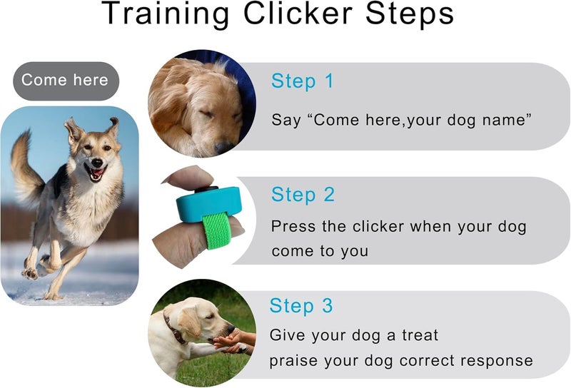 HoAoOo Pet Clicker for Dogs/Cats/Horses/Birds or Other Animals - Mini Finger Clickers for Training (Finger clickers Black+Blue) - Image 2